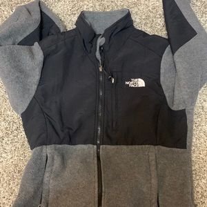 -Black and Grey North Face Zip up